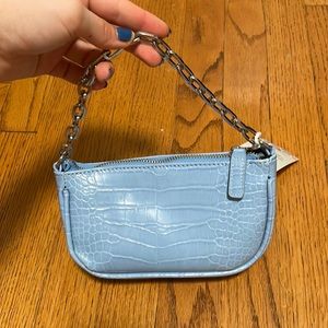 NWT Most Wanted USA blue shoulder/cross body bag | Silver hardware handle |